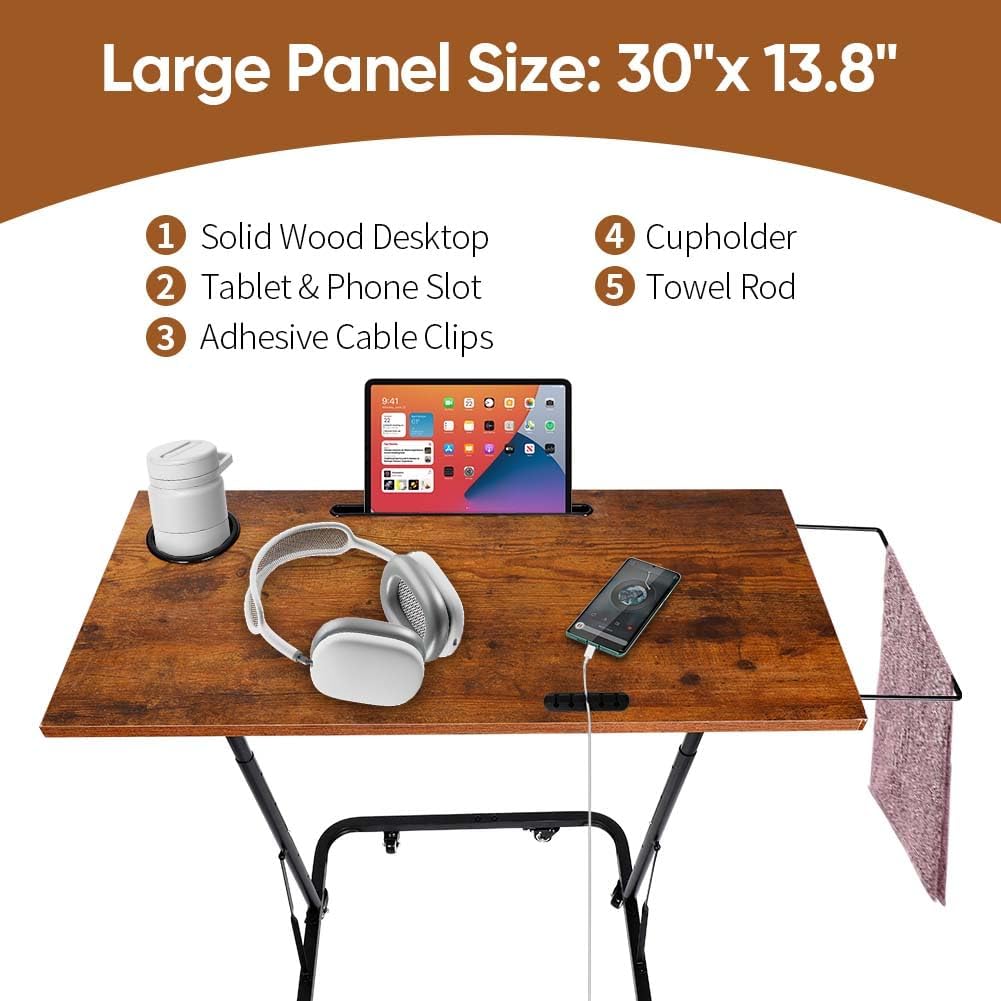 Adjustable Bike Trainer Fitness Desk - Derkerry Treadmill Desk Workstation for Indoor Cycling - Portable Bike Trainer Fitness Desk with Lockable Wheels Adjustable Bike Trainer Fitness Desk - Derkerry Treadmill Desk Workstation for Indoor Cycling - Portable Bike Trainer Fitness Desk with Lockable Wheels