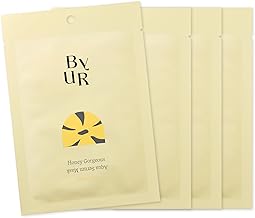 ByUR Baiyou Face Pack, Sheet Mask, Aqua Serum Mask, 4 Pieces, Individually Packaged, Moisturizing, Pore Care (Plump Honey V1)