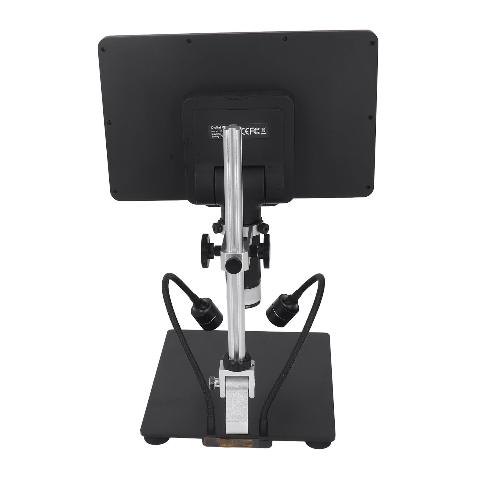 FTVOGUE Digitales Elektronenmikroskop, ABS-Metall-Digitalmikroskop 1600X mit 10,1-Zoll-IPS-LCD, 1080P 24MP, 8 LED-Licht für die Inspektion von Lötmünzenreparaturen