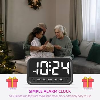 Amazon.com: Small LED Digital Clock for Bedroom, Loud Alarm