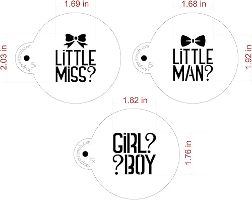 Miniatura 5 de Designer Stencils - Juego de plantillas de galletas de revelación de género C989