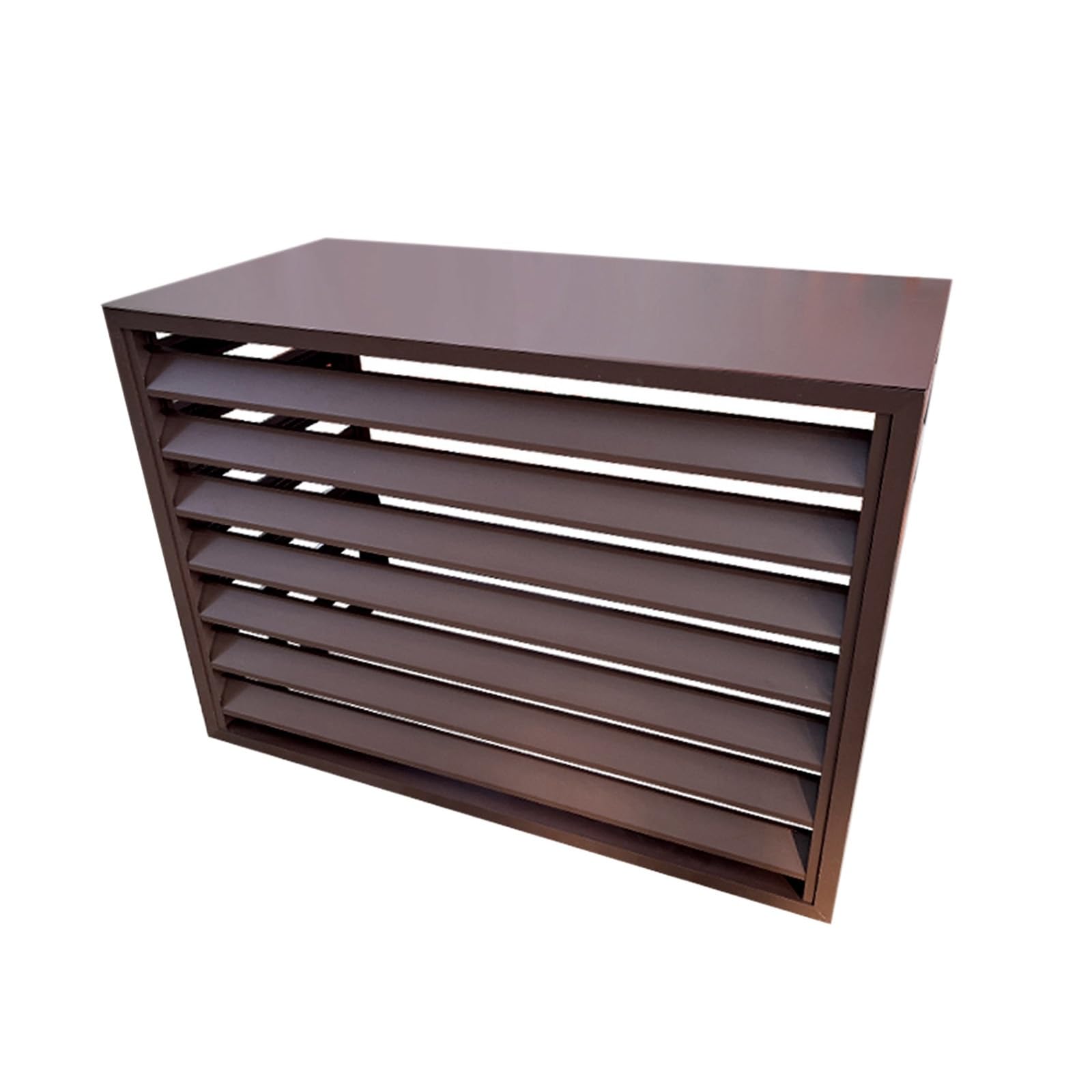 AYCDL Air Conditioner Protective Cover Fence Screen, Aluminum Alloy Rack for Outdoor Unit, Multi-Use Enclosure for Pool Equipment and Trash,Brown-100x50x70cm