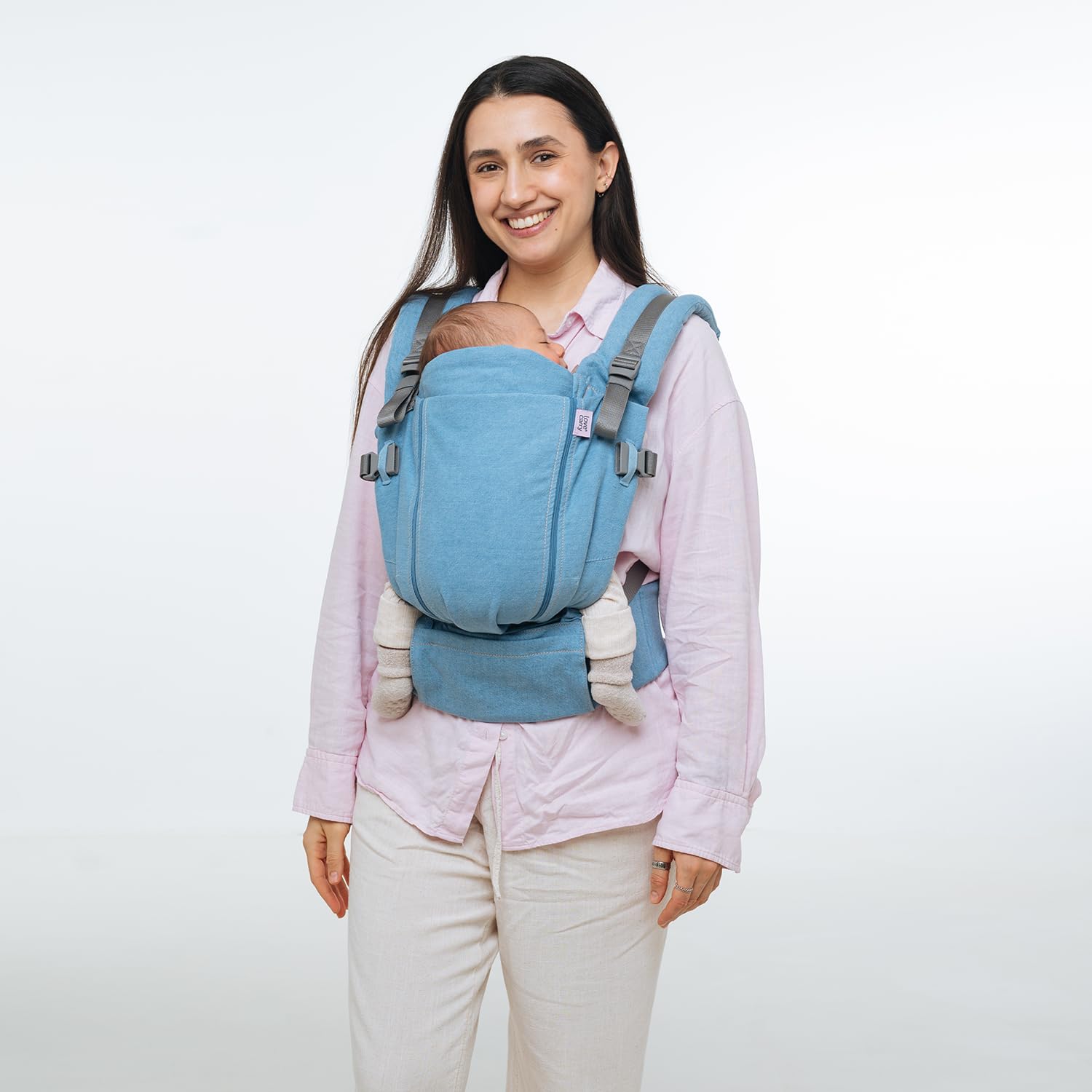 Love & Carry ONE Babytrage für Neugeborene (Light denim)