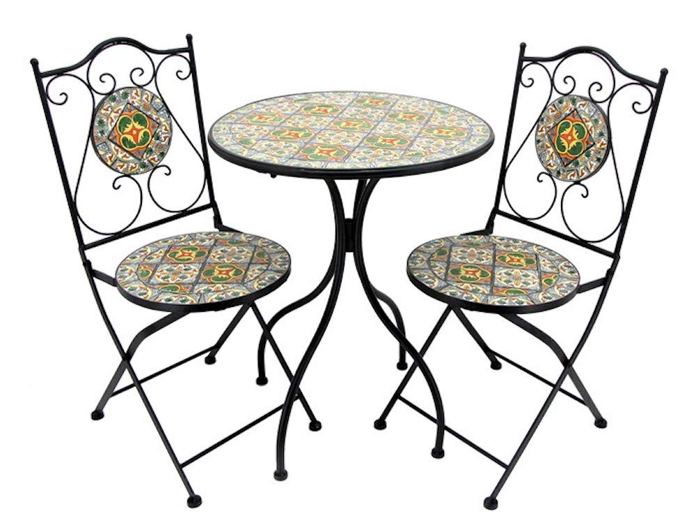 Buy Chicago" Mosaic Tile Bistro Set 1 Round Table, 2 Folding Chairs