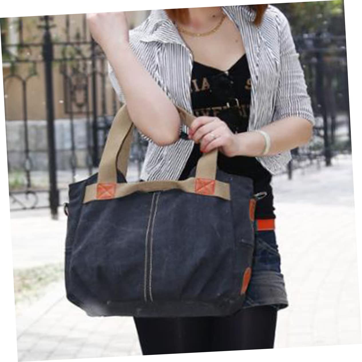 TENDYCOCO Borsa Tote in Tela in Stile Retrò Borse da Donna Borsa per La Spesa di Capacità Materiale