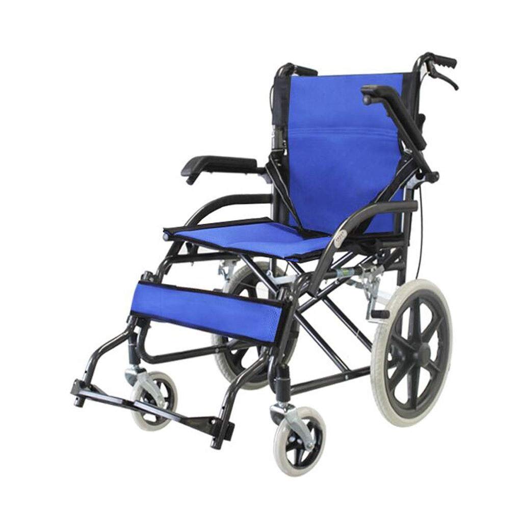 SXSLTSA Portable Wheelchair Self-Propelled Mobile Transport Wheelchair- Folding Lightweight Elderly Disabled Small Ultra Light Portable Travel Portable Wheelchair Self-Propelled Mobile Transport