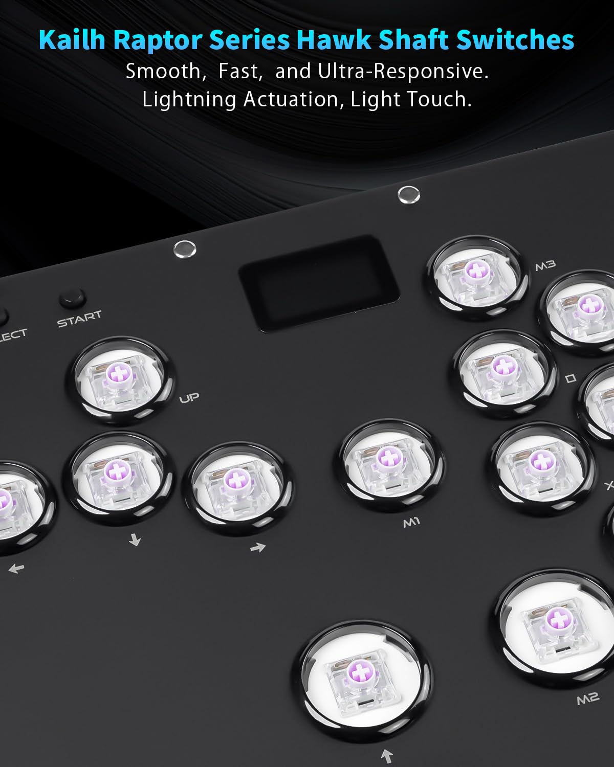 GuileKeys Arcade Stick GK-18 Controller Arcade Tutti i Pulsanti con Turbo e RGB personalizzato, Tastiera di Gioco Arcade Fight Stick per PC/Switch/PS4/PS3, Supporto Hot Swap e SOCD