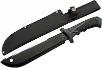 SZCO Supplies Facão com cabo emborrachado de 38,7 cm com bainha de nylon