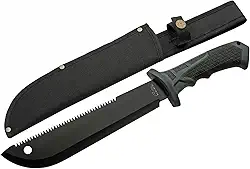 SZCO Supplies Facão com cabo emborrachado de 38,7 cm com bainha de nylon