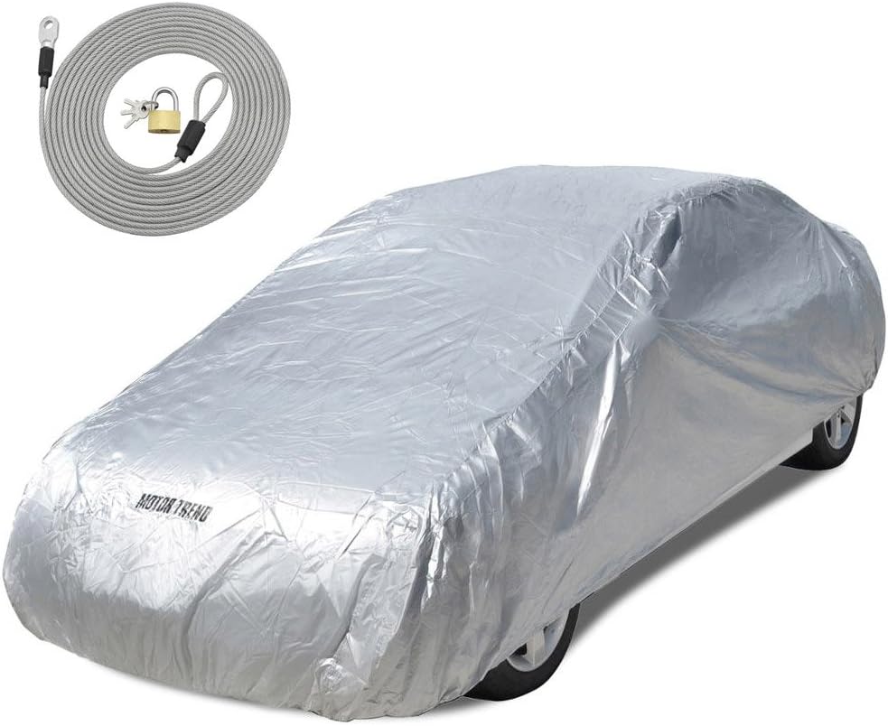 Motor Trend All Season WeatherWear 1-Poly Layer Snow proof, Water Resistant Car Cover Size XL1 – Fits up to 210″ – CC-544+LOCK , Silver Motor Trend All Season WeatherWear 1-Poly Layer Snow proof, Water Resistant Car Cover Size XL1 – Fits up to 210″ – CC-544+LOCK , Silver
