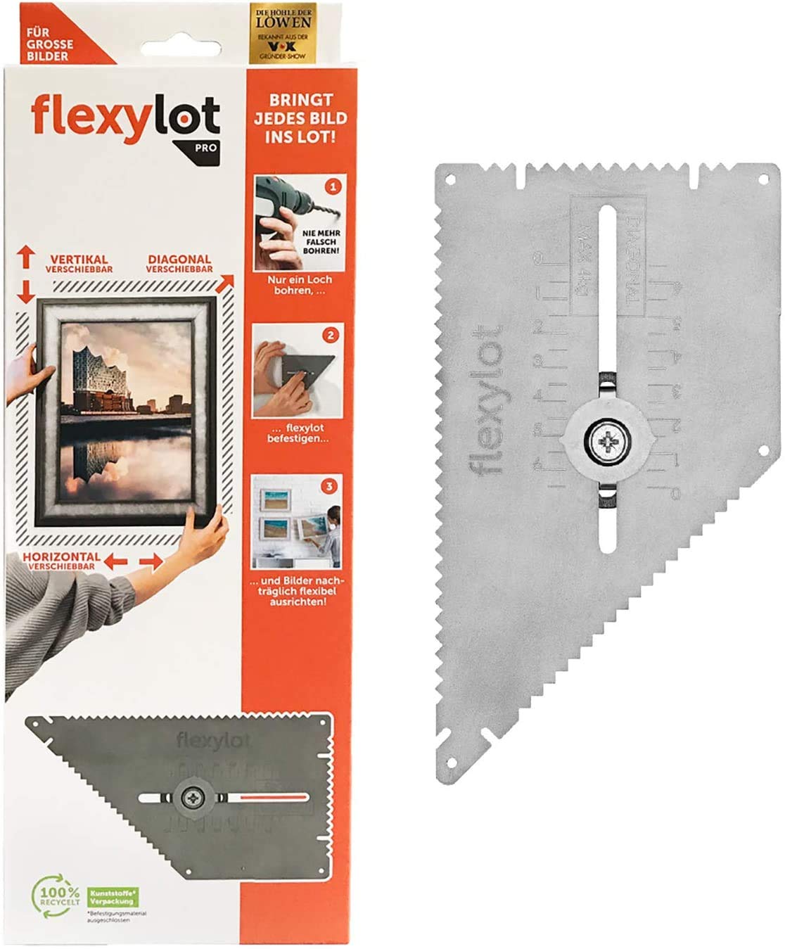 Bildaufhänger - 5x PRO | Ideal für große und schwere Bilder bis 12 kg | Nachträglich flexibel ausrichtbar | Für nahezu alle handelsüblichen Rahmen & Bilder, 5er Bundle