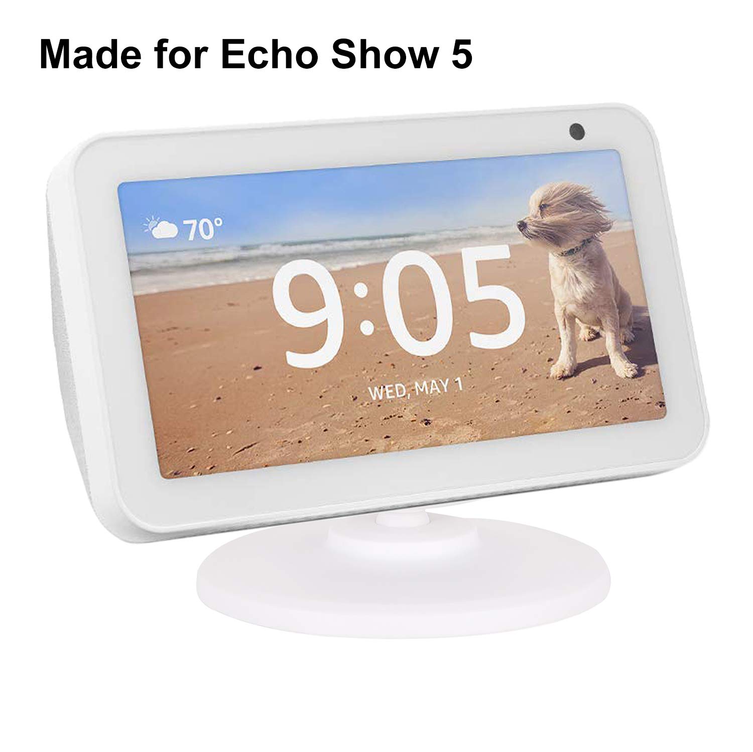 Supporto Regolabile Per Echo Show 5 - Base Magnetica Girevole 360°, Inclinabile, Bianco E Antiscivolo (2019) - Foto 3