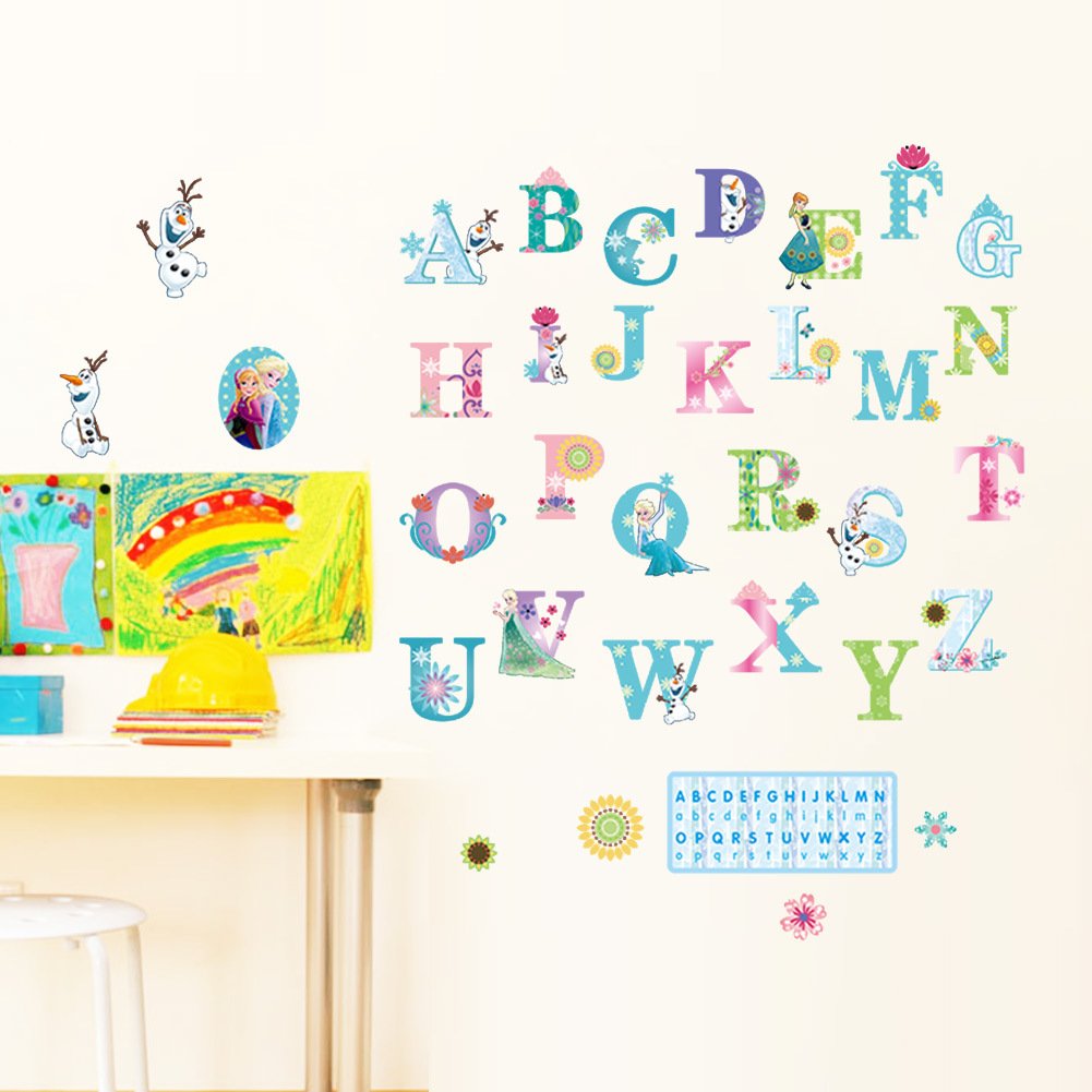 Decorstyle Alphabet Wall Decals - Baby and Toddler Wall Decor - Fun ABC Wall Stickers for Nursery and Kids Rooms (Princess)
