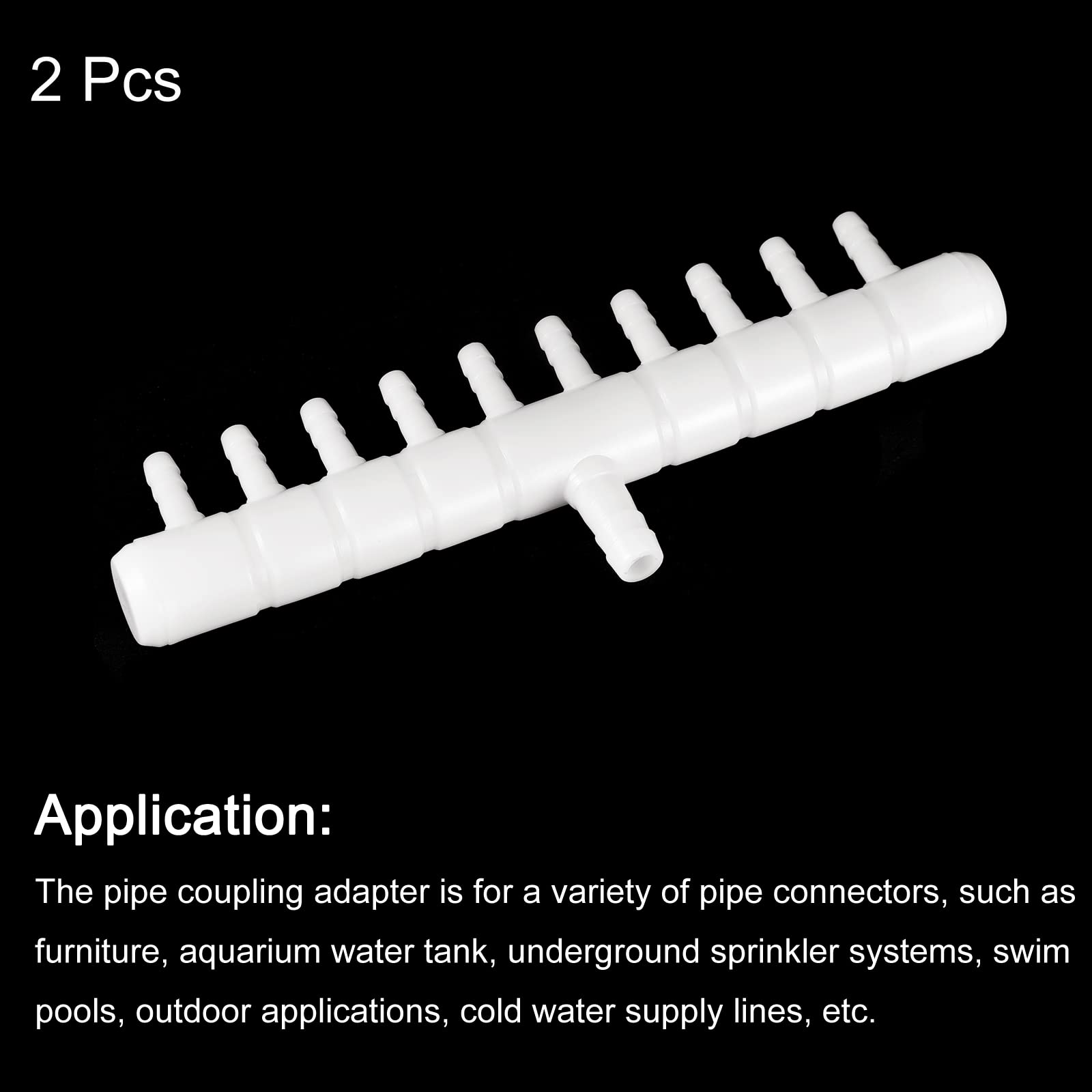 Uxcell 5Pcs 8mm To 5.5mm 6-Way Air Line Tubing Splitter - Aquarium Air Pump Connector (White)