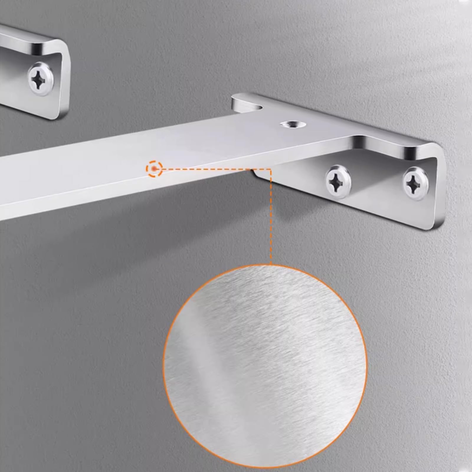 2 Pezzi Staffa per Mensola Pesanti,Staffe Supporti per Mensole Galleggianti a Parete,Staffa Angolare in Acciaio Inox,Reggimensola a L per Mensole,Libreria,con Viti,Argento (296mm)