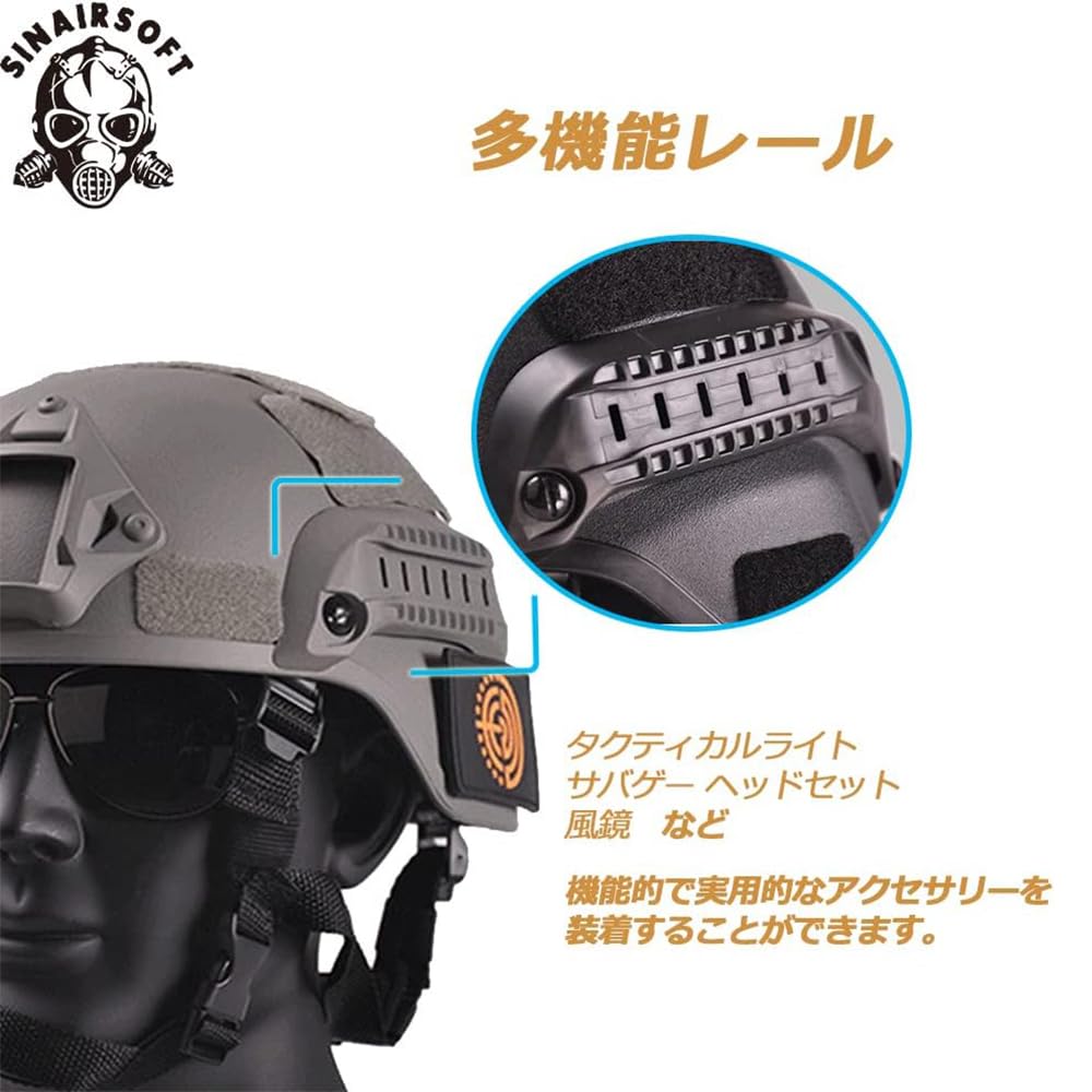 Amazon.co.jp: SINAIRSOFT サバゲー ヘルメット タクティカル