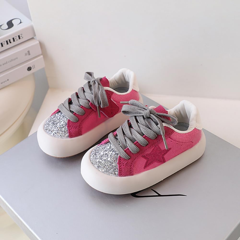 Girls Sneakers Glitter Tennis Shoes Lightweight Non-Slip Running Walking Shoes for Toddler/Little Kid/Big Kid - Image 2