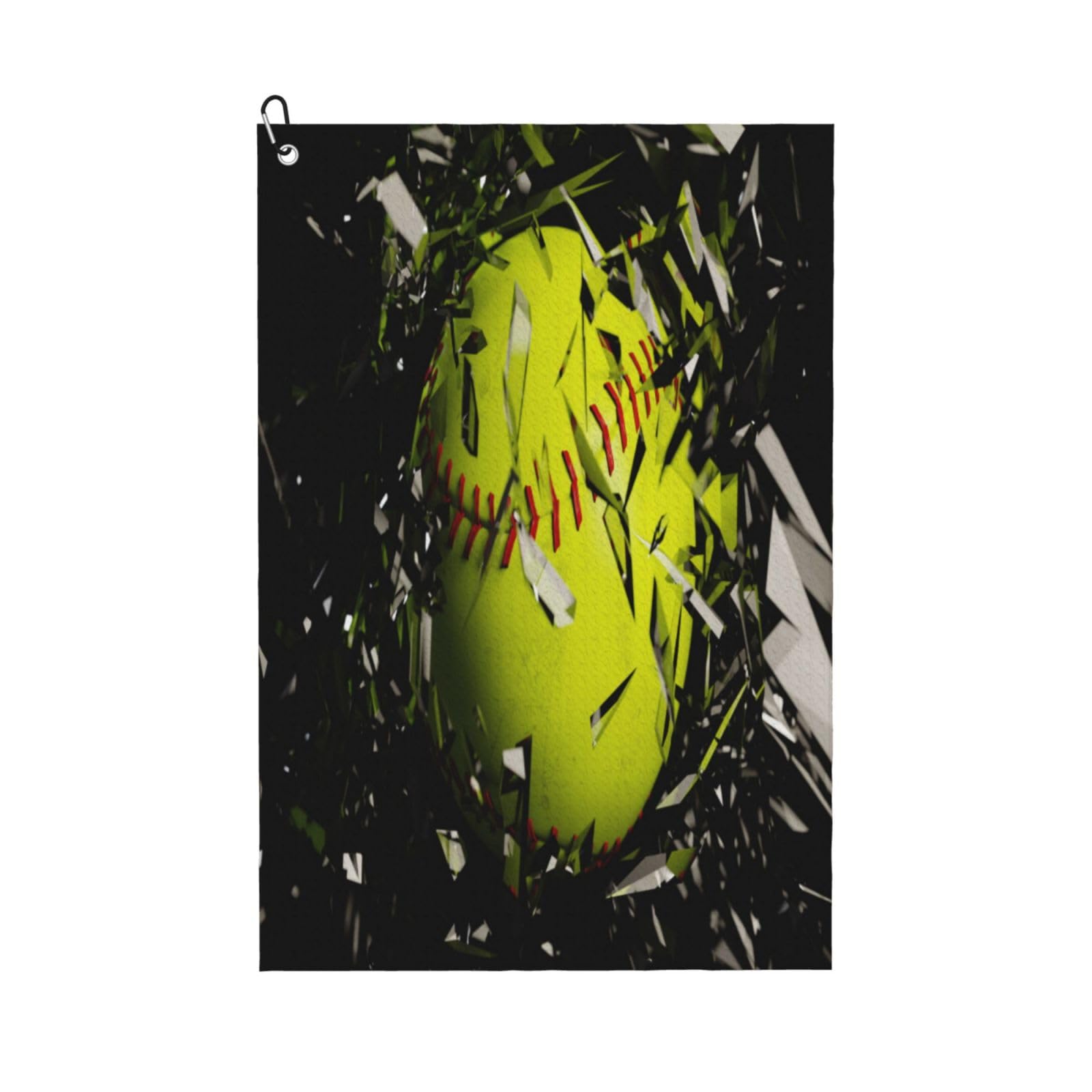 AOOEDM Ball Print Golf Towel with Carabiner Clip Absorbent Microfiber Golf Towel for Cleaning Golf Ball Club Putter Iron for Golf Bag Trolly Belt Loop 16" X 24"