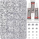 Worthofbest 33000Pcs Silver Clear Rhinestones with B7000 Glue