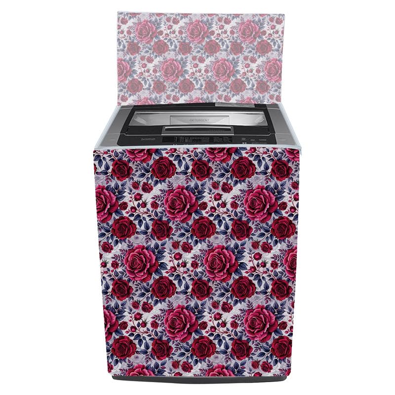 MAHAL CREATION Fully Automatic Top Load Washing Machine Cover Suitable For Samsung, Lg, Godrej, Whirlpool 6.5Kg, 7Kg, 7.5Kg, 8Kg, 9Kg, 10Kg, 11Kg ( 58Dx60Wx94H ), Waterproof Cover, Nya Gulab.