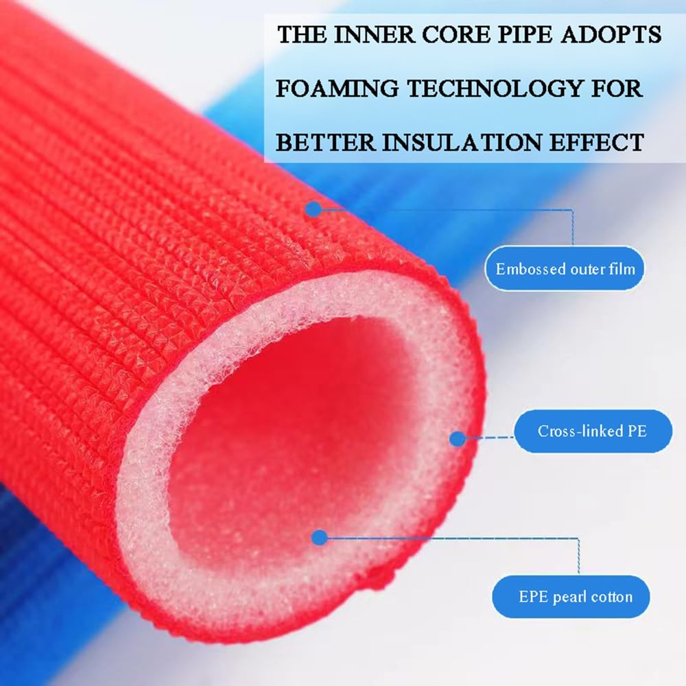 Isolatieslang Rubberen Schuimslang, Buitenbuis Isolatie Bescherming, Slangverlenging, Flexibele Koperen Leiding Beschermingsset voor Mini-Split Airconditioning- en Verwarmingsapparatuur(12x6mm