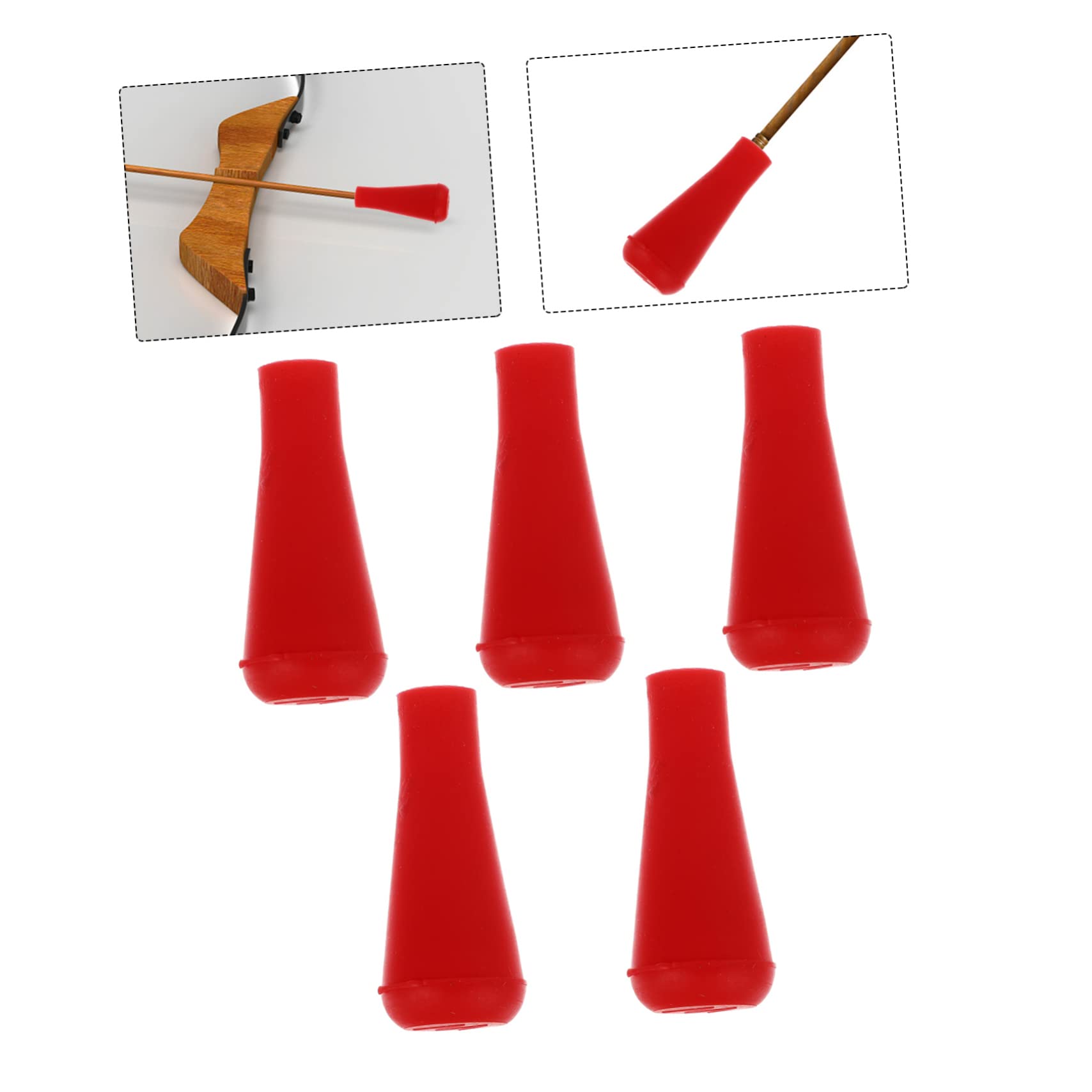 BESPORTBLE 6mm Rubber Arrowhead Tips for Archery Practice 5pcs Safe Broadheads for Target Material for Beginners and Competitions