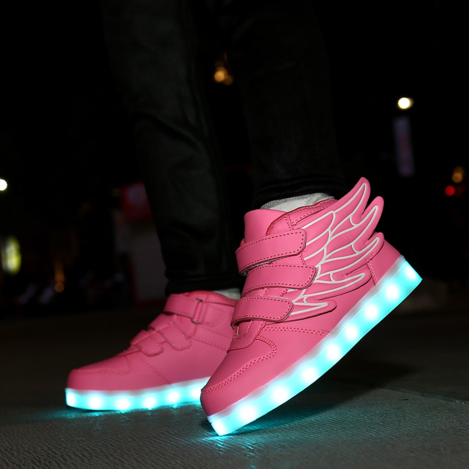 Niños Zapatos para Niñas Pu Led Usb High Top Luminoso