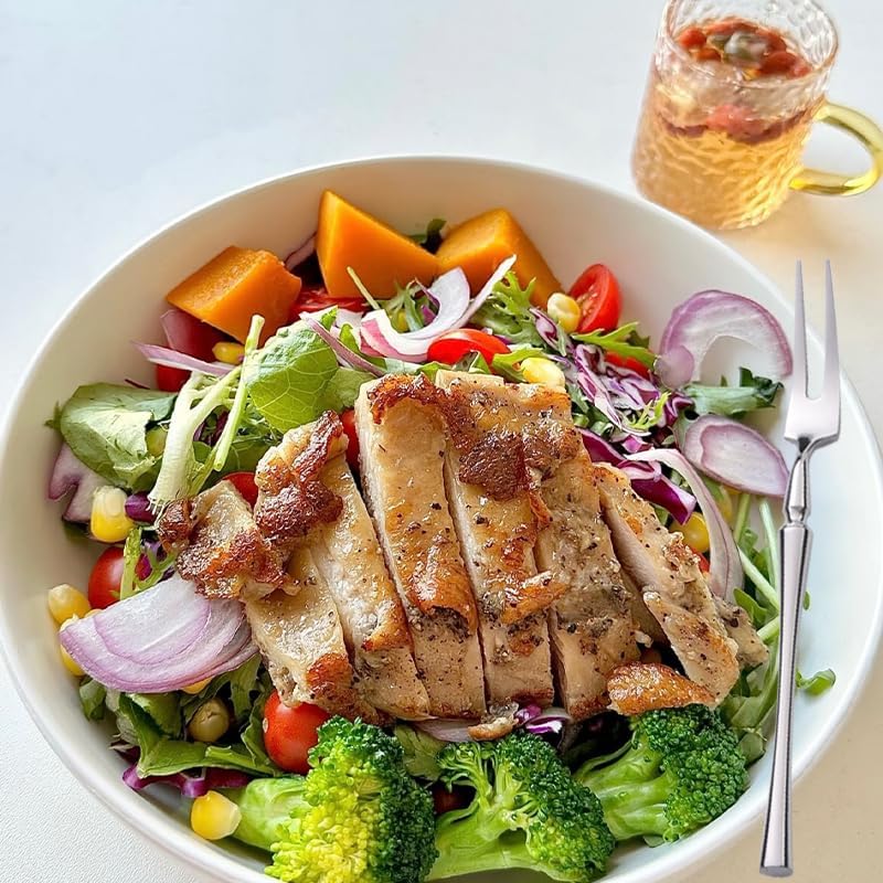 Miniatura 4 de Juego de 6 tenedores de cóctel y aperitivo de acero inoxidable 304  Mini tenedores de frutas para pasteles y ensaladas con diseño de palillo de