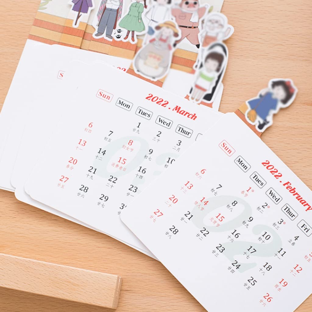 2022年のカレンダー(卓上) Amazon.co.jp: 2022年の卓上カレンダー かわいい芸術的な卓上