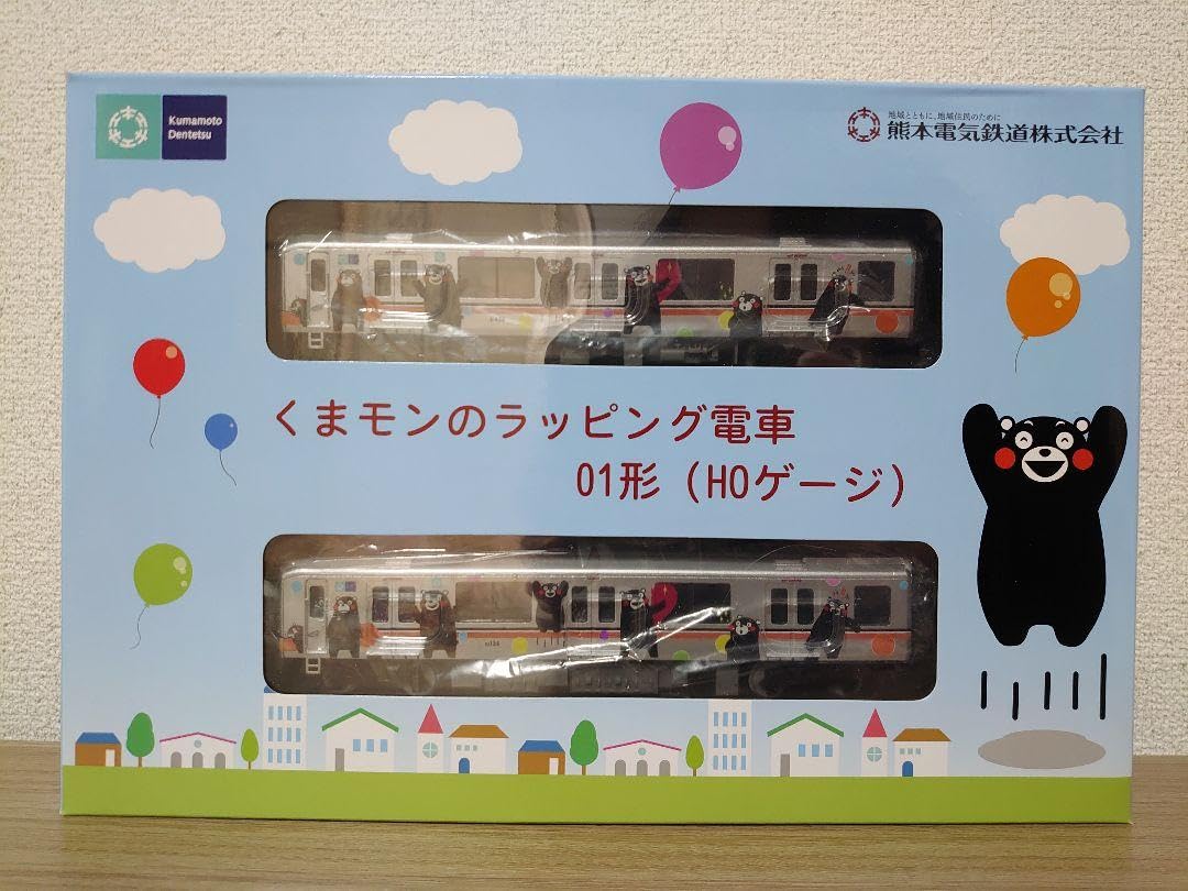 Amazon.co.jp: 熊本電気鉄道 HO くまモンのラッピング電車 01形銀色