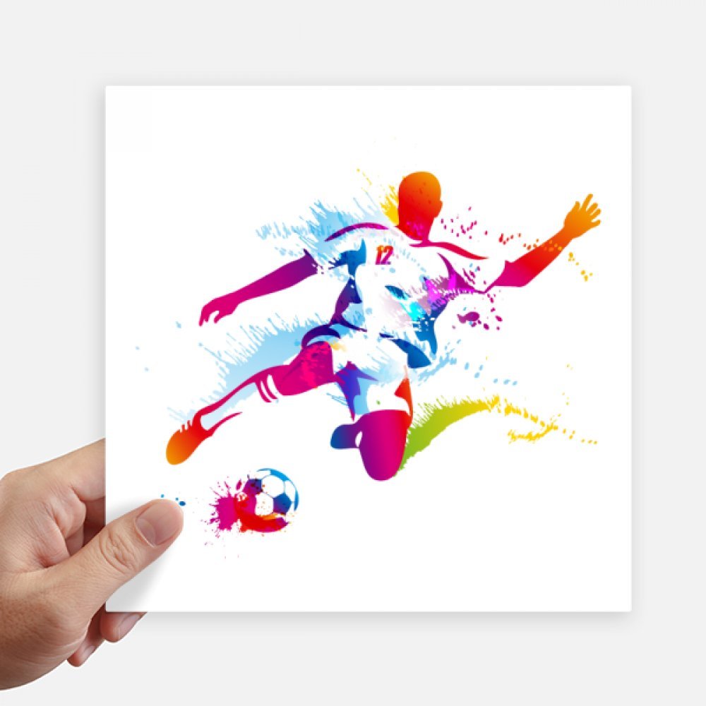 Pegatinas de fútbol DIYthinker de 20 cm decorativas cuadradas para maletas y motos 4 piezas