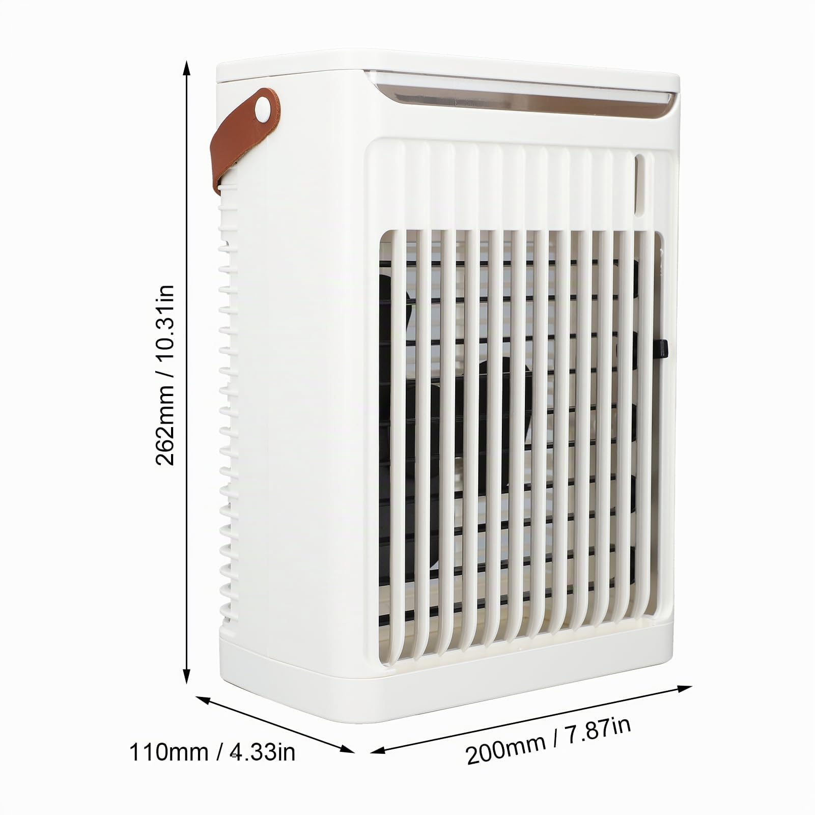 Aire acondicionado portátil, 2 nieblas frías, ventilador de 5 velocidades, 7 LED, tanque de 680 ml, mini enfriador USB, humidificador de niebla para oficina en casa