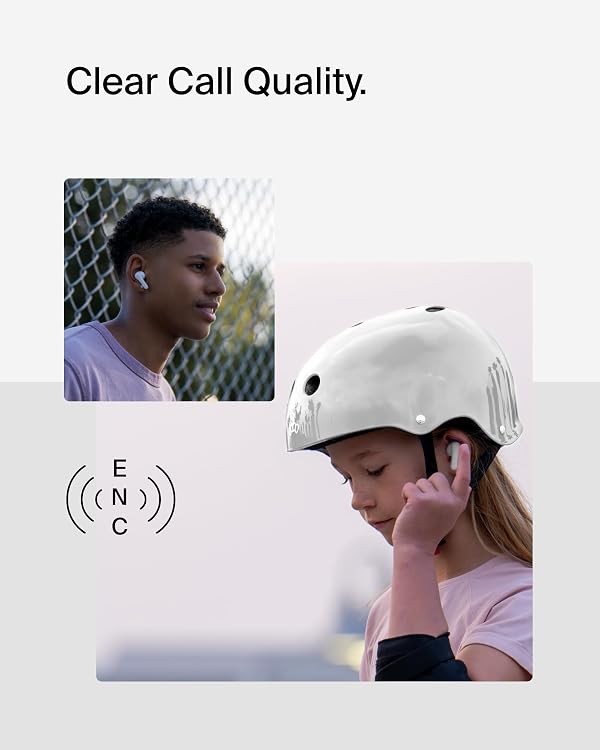 Belkin SoundForm Nano 2 Bluetooth Earbuds for Kids with Built-in Microphone, 28H Battery Life, Safe 85dB Volume, IPX5 Water Resistance - Kids Bluetooth Earbuds for iPhone, iPad, Galaxy, & More - White by Belkin - Used condition - Image 5
