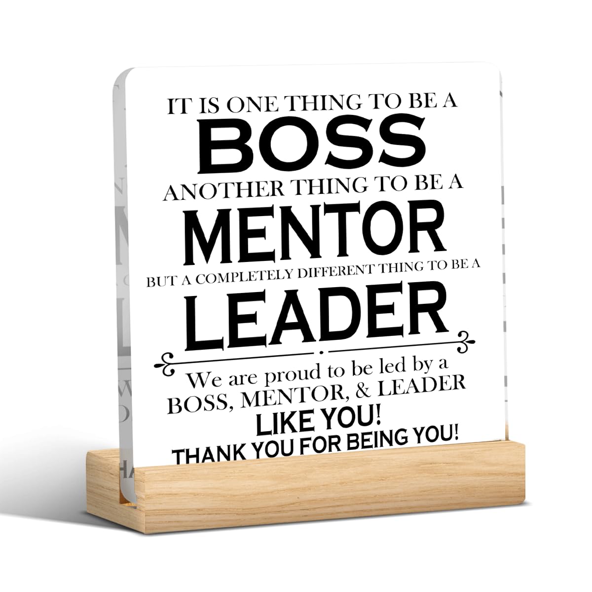 Funny Boss Day Gifts Best Boss Gifts for Women Men Boss Lady Gifts for Women Thank You Gifts for Boss Appreciation Gift for Leader Gag Gifts for Boss Mentor Supervisor Boss Acrylic Sign 4 X 4 Inches