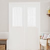 Vista 28 de Turquoize Elegantes cortinas de lino para puerta francesa, paneles de cortina de filtrado de luz, panel de lino con bolsillo para barra, panel