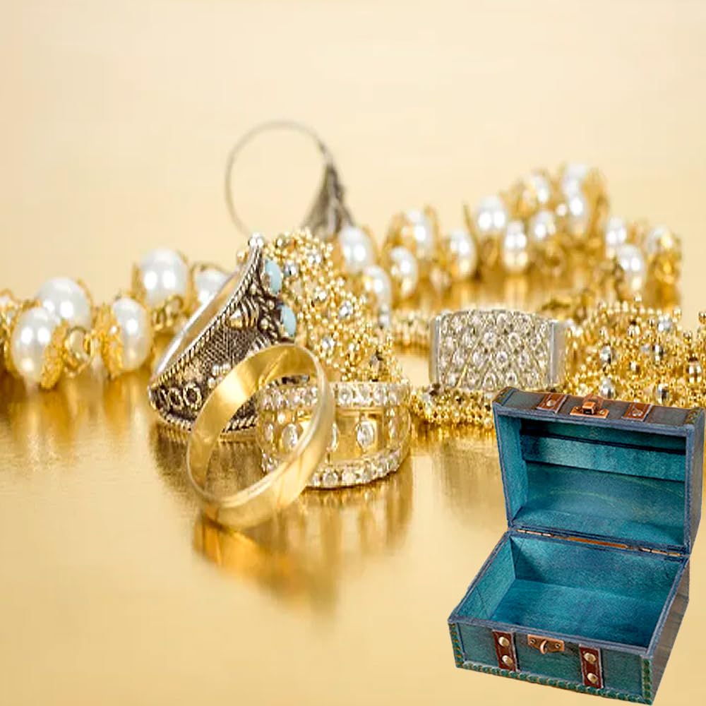 Scrigno Del Tesoro In Legno Vintage - 16x12x9.5 Cm, Con Serratura A Combinazione, Per Gioielli