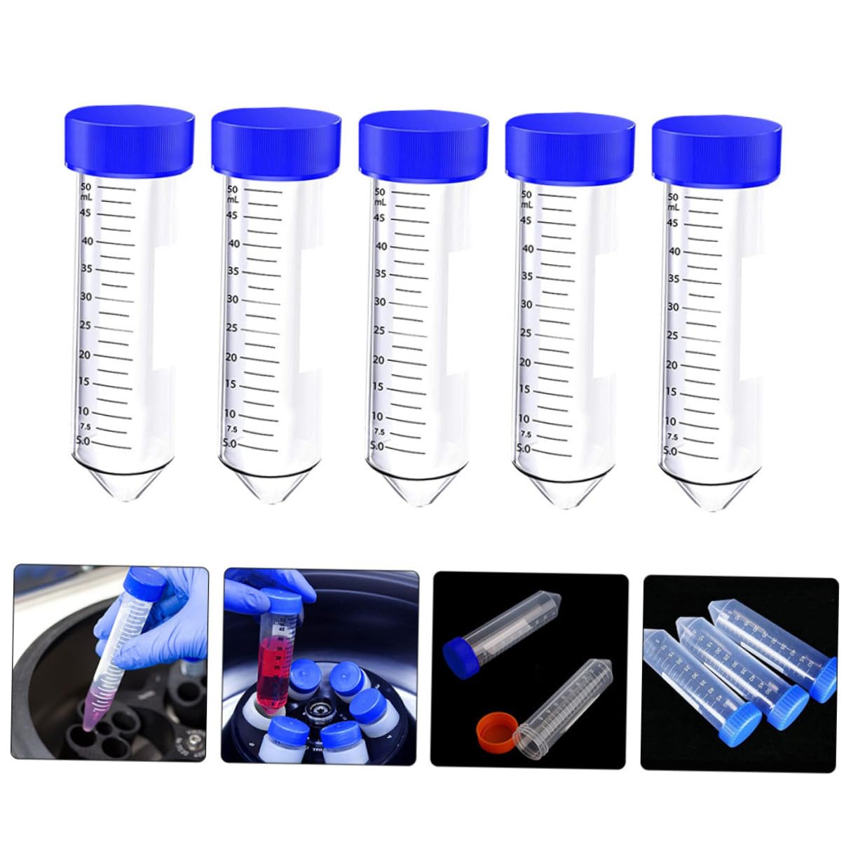 50 pezzi Tubetti Centrifughi Vite Graduato per Esperimenti Scientifici Plastica Resistente e Sigillo Tenuta per Misurazioni Precise e Conservazione Campioni Colore Colore Casuale