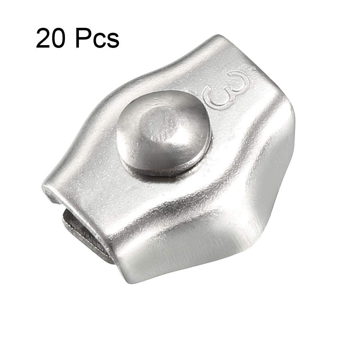 Sourcing Map – 4 Clips De Câble En Acier Inoxydable 304 – Pour Corde De 1 à 1,5 Mm – Fixation Navale, Bricolage, Marine