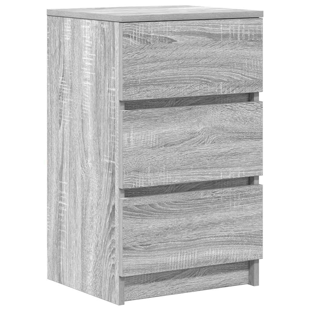 vidaXL Szafka nocna z 3 szufladami Szary Sonoma 39x35x65 cm