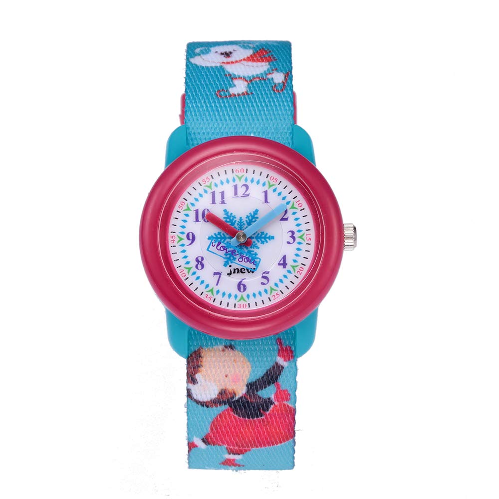 Toddler Girls Kids Children Watch,3D Cute Cartoon Breathable Fabric Band Japanese-Quartz Wristwatches Time Teacher Gifts Watches for Kids Girls Toddlers (Snowman)