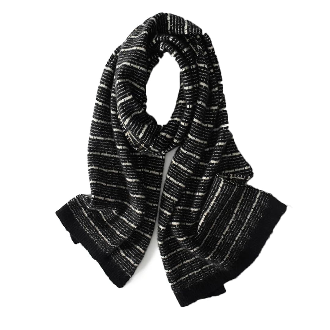 Sciarpa in cashmere scialle uomo donna inverno lavorato a maglia a righe caldo collo Protectio adulto unisex sciarpe