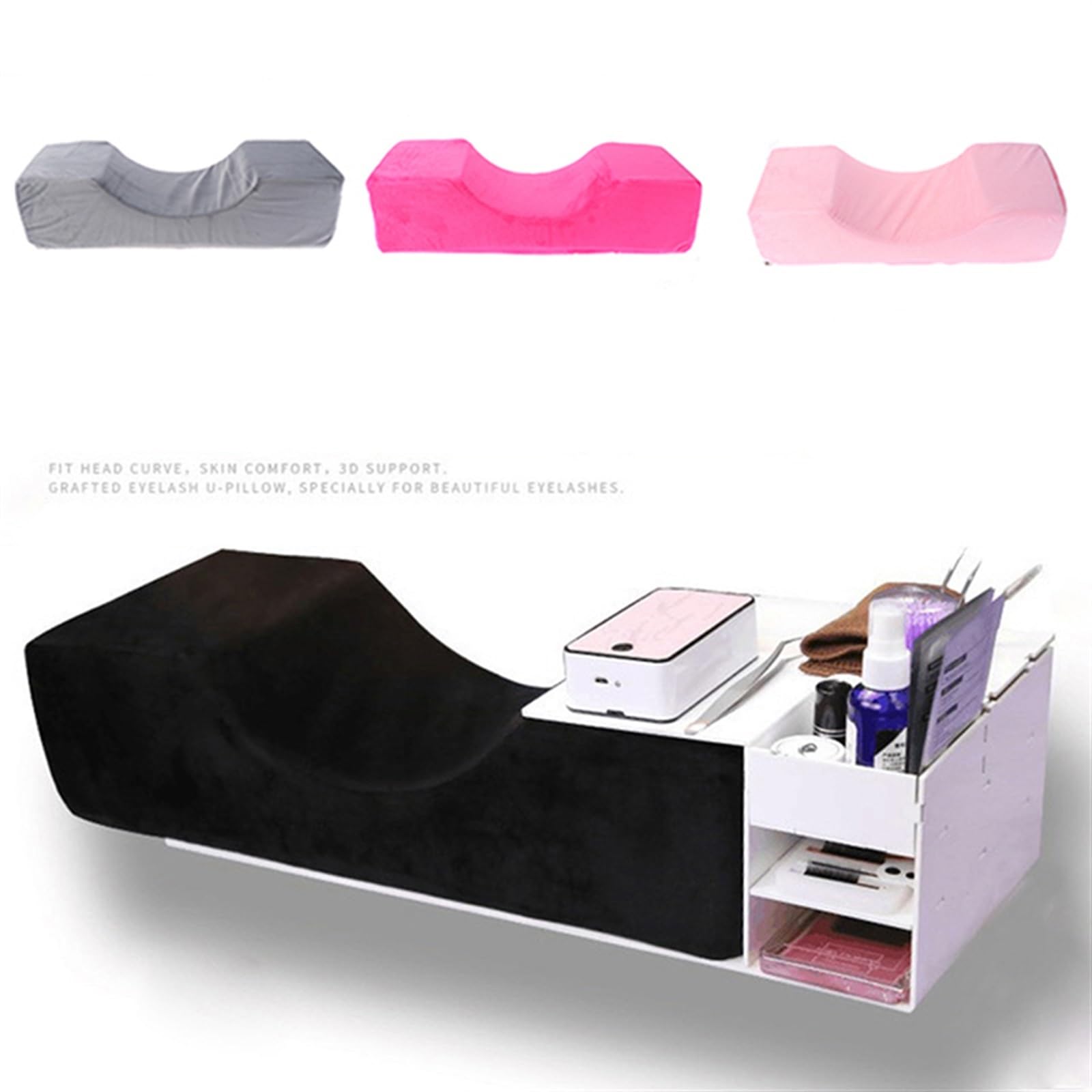 Cuscino per Extension Ciglia 1pc Professionale innestato Estensione Ciglia Cuscino Cuscino Supporto Collo Salone casa per L'Allungamento delle Ciglia(Pink)