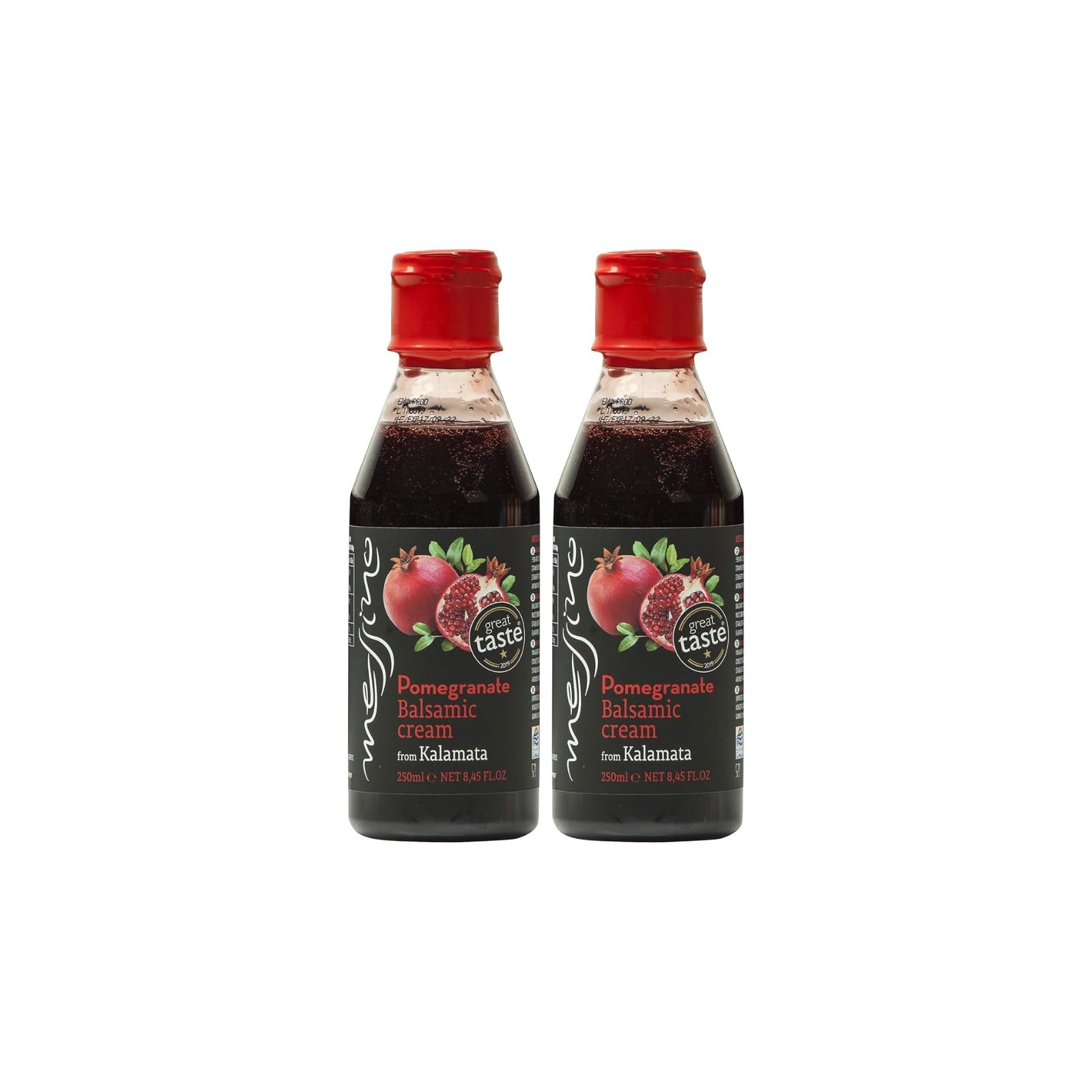 Messino Greek Pomegranate Balsamic Cream – Pack of 2 x 250ml (500ml Total) | Sweet & Fruity Dressing for Salads, Meat, Pasta & Desserts | Vegan, No Added Sugar