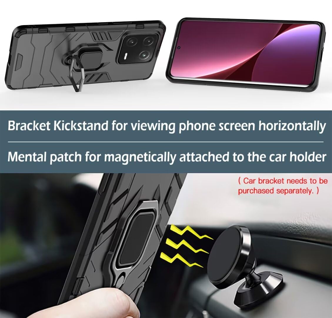 COMAKU Cover Armor per Xiaomi 13 Pro, Custodia TPU+PC Antiurto con Scorrevole Cover Anello Supporto - Verde COMAKU Cover Armor per Xiaomi 13 Pro, Custodia TPU+PC Antiurto con Scorrevole Cover Anello Supporto - Verde
