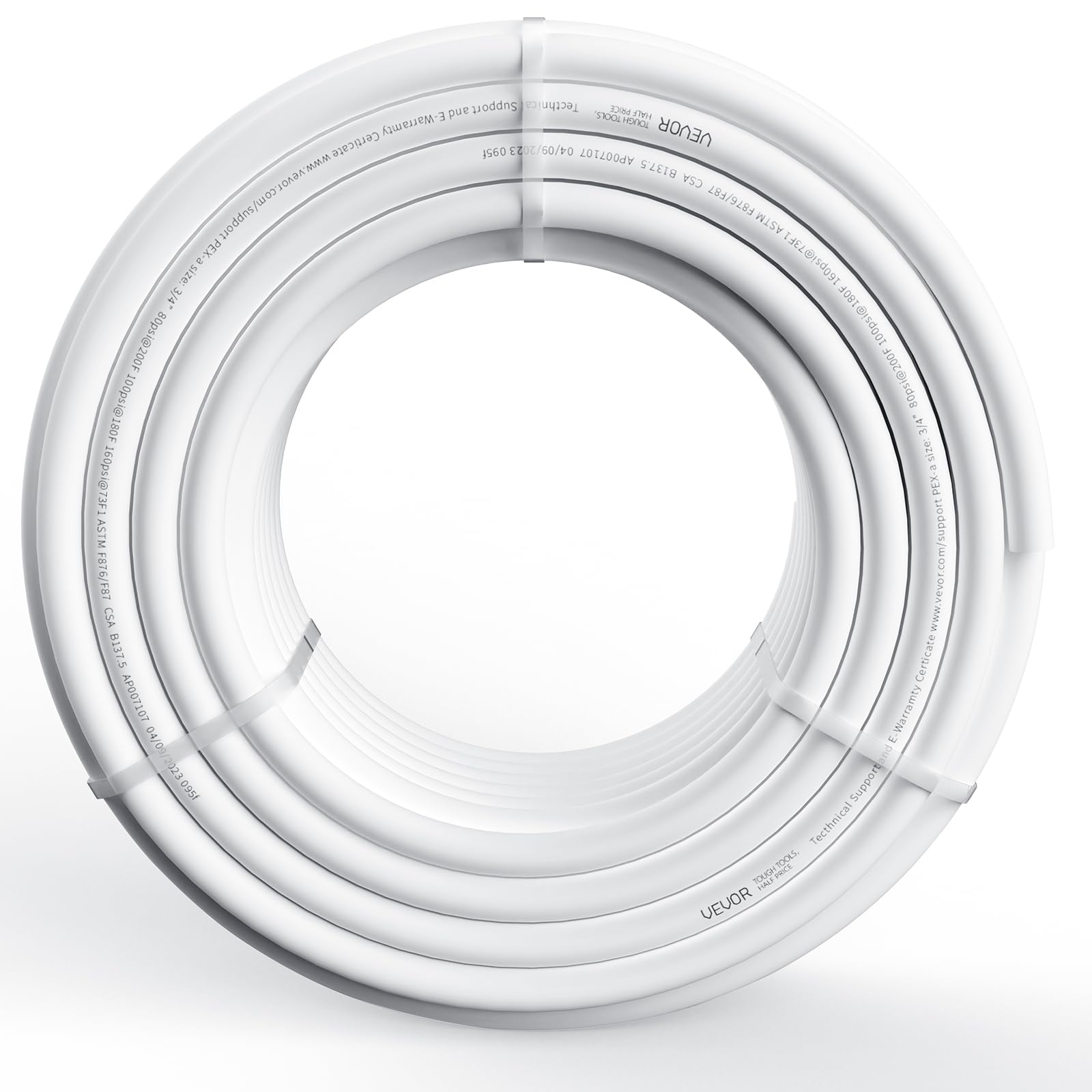 VEVOR P128-13-100W - Tubo PEX modelo nuevo, blanco, 3/4 pulgadas x 100 pies