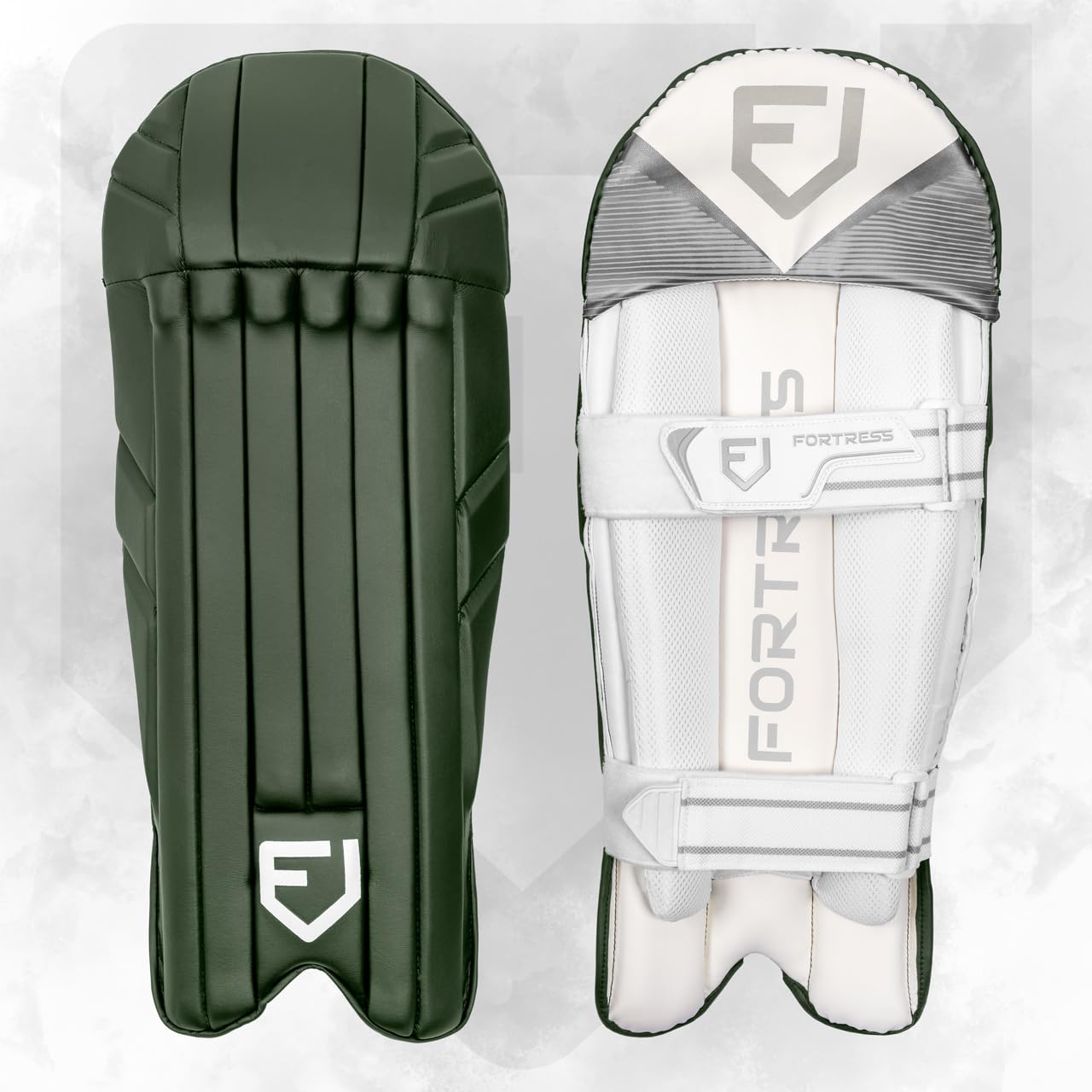 FORTRESS Original Pro Wicket Keeper Pads | Premium Cricket Gear for All Ages (Green, Junior)