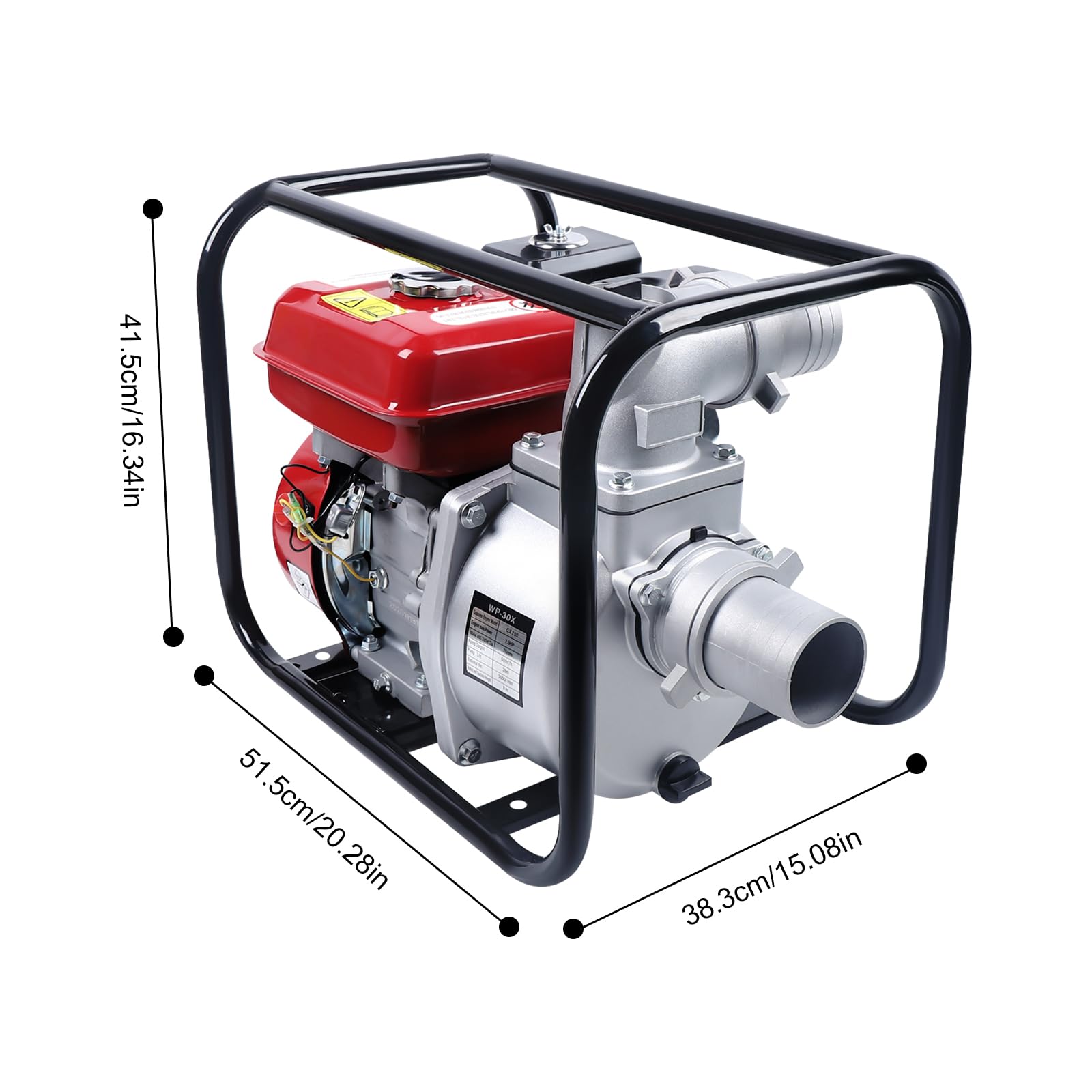 3" Benzin Wasserpumpe 7.5hp Motorpumpe 60m³/H Abwasserpumpe Bewässerungspumpe Für Die Landwirtschaftliche Bewässerung, Die Reinigung Von Wasser, Die Behandlung Von Industrieabwässern