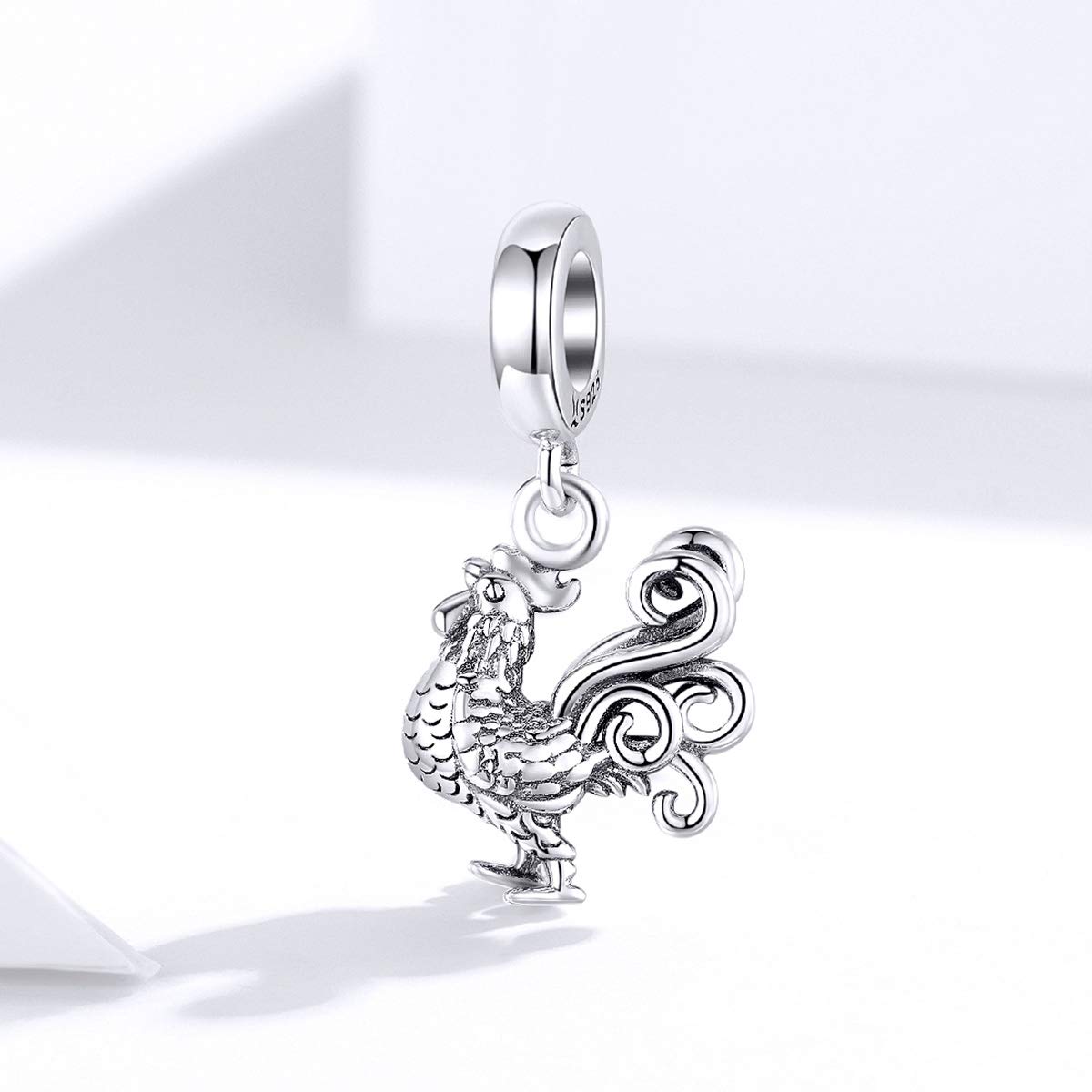 Breloque en argent 925 pour bracelet ou collier Motif coq