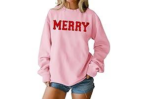 IZYJOY Merry Christmas Women's Pink Graphic Shirt