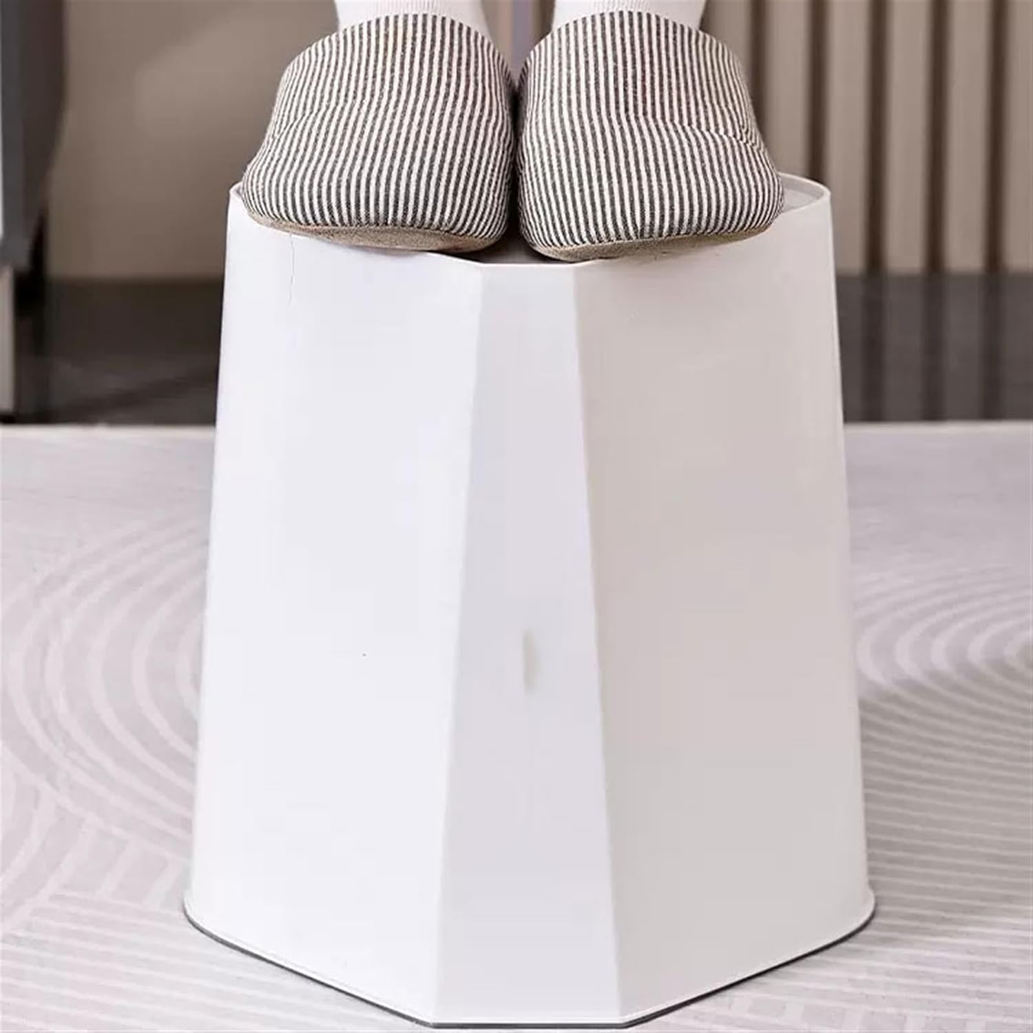 キッチンゴミ箱 ゴミ箱 家庭用 寝室 大容量 ペーパーバスケット 高価値 リビングルーム 大型 キッチン トイレ ゴミ箱 (白、小)